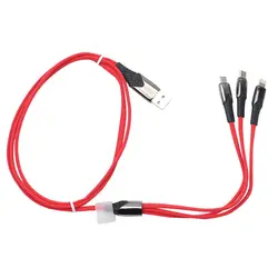 کابل ۳ سر Tranyoo XS3 1.2mTranyoo XS3 5A 1.2m 3-in-1 MicroUSB + Lightning And Type-C Cable