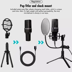 میکروفون کندانسور و پایه لرزشگیر Yanmai Micpro X1 + پاپ فیلترYanmai Micpro X1 Microphone