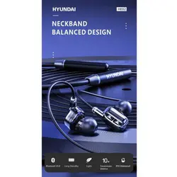 هندزفری بلوتوث دورگردنی Hyundai HE02 ProHyundai HE02 Pro Bluetooth Neckband Earphones Basic