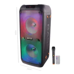 اسپیکر چمدانی بلوتوثی رم و فلش خور RS-D32 + میکروفون و ریموت کنترلRS-D32 WIRELESS SPEAKER