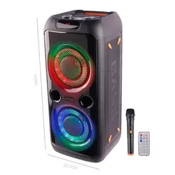 اسپیکر چمدانی بلوتوثی رم و فلش خور RS-D30 + میکروفون و ریموت کنترلRS-D30 WIRELESS SPEAKER