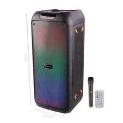 اسپیکر چمدانی بلوتوثی رم و فلش خور RS-D31 + میکروفون و ریموت کنترلRS-D31 WIRELESS SPEAKER