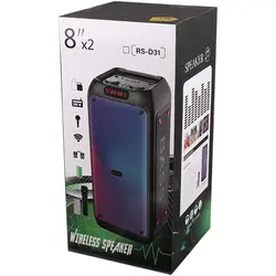 اسپیکر چمدانی بلوتوثی رم و فلش خور RS-D31 + میکروفون و ریموت کنترلRS-D31 WIRELESS SPEAKER