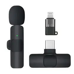 میکروفون یقه ای بی سیم K8 + تبدیل Type-C to LightningK8 TYPE-C MICROPHONE +TYPE-C TO LIGHTNING ADAPTER