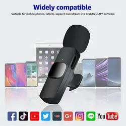 میکروفون یقه ای بی سیم K8 + تبدیل Type-C to LightningK8 TYPE-C MICROPHONE +TYPE-C TO LIGHTNING ADAPTER