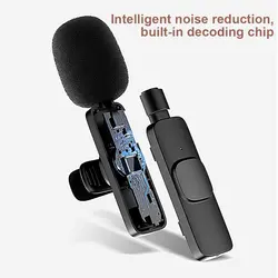 میکروفون یقه ای بی سیم K8 + تبدیل Type-C to LightningK8 TYPE-C MICROPHONE +TYPE-C TO LIGHTNING ADAPTER