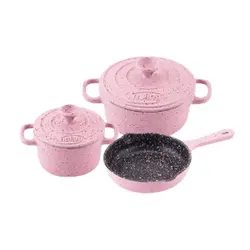 سرویس قابلمه چدن نالینو Kids (5 پارچه با جعبه چوبی)Nalino Kids cast iron pot service (5 cloths with wooden box)