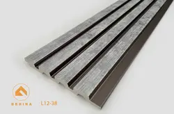 ترمووال بهینا |4 شیار| عرض 12 سانت | شاخه 3 متری | رنگ نقره ای طرح سنگ L12-38| شاخه 3 متری |