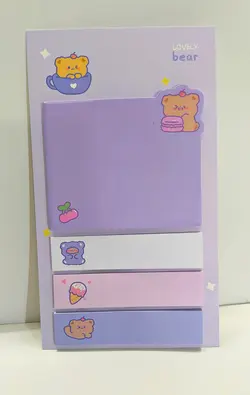 برگه یادداشت چسب دار طرح خرس بنفش