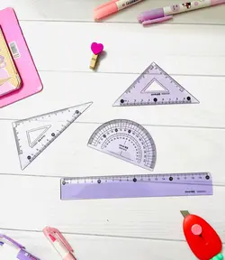 ست گونیا نقاله خط کش کلاسیک