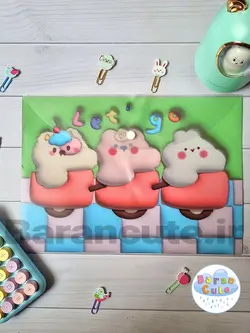 پوشه دکمه دار فانتزی طرح خرس