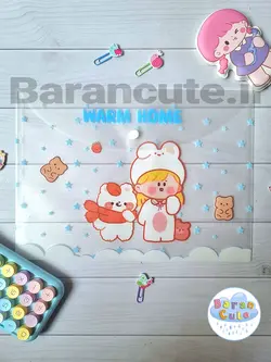 پوشه دکمه دار فانتزی طرح دختر 2