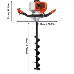 چاله کن موتوری تک نفره 52CC فیوره با مته 20