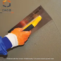 ماله دندانه دار ریز برند دکور مدل دسته باز – کد 125- dekor Notched Trowel V Notched Handle Open