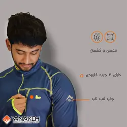 بلوز میکروپلار آقایان ریسا مدل 3676 آبی نفتی