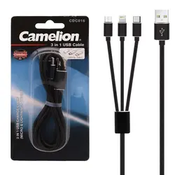 کابل تبدیل USB به microUSB / لایتنینگ / USB-C کملیون مدل CDC016