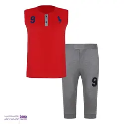 ست تاپ شلوارک مردانه گلدوزی