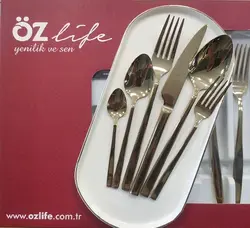 سرویس قاشق چنگال طلایی 6 نفره اوزلایف ozlife-36p