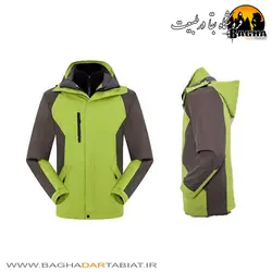 کاپشن دو پوش کلاه دار طرح نورث فیس مدل TR07