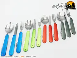 قاشق چنگال چاقو تاشو استیل مدل SP-1