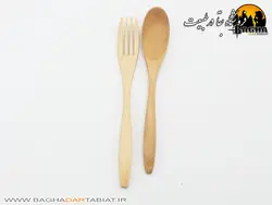قاشق چنگال چوبی بامبو مدل A1