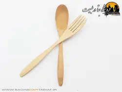 قاشق چنگال چوبی بامبو مدل A1