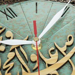 ساعت چوبی معرق طرح صلوات مدل ترنج کد TJ 016