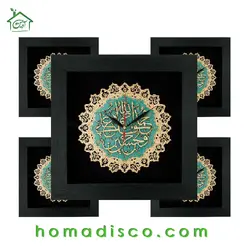 ساعت معرق هُم آدیس طرح خوشنويسي پنج تن طرح ترنج کد TJ 027