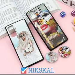 قاب فانتزی برجسته + پاپ سوکت طرح دختر سامسونگ S20 FE سری F