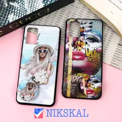 قاب فانتزی برجسته + پاپ سوکت طرح دختر سامسونگ A02s سری F