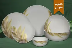 سرویس آرکوپال طرح کالرفیدر طلایی گرد 26پارچه مقصود