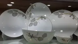 سرویس آرکوپال لاله طوسی طلایی لب طلا گرد 26پارچه