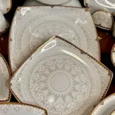 سرویس چینی پردیس طرح سیسیل طلایی کف گل 6نفره
