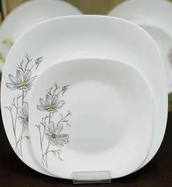 سرویس آرکوپال طرح جالین (ژالین) طوسی طلایی مربع 26پارچه