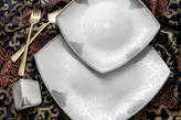 سرویس چینی پردیس طرح فرهان پلاتین 500Aکف گل 12نفره