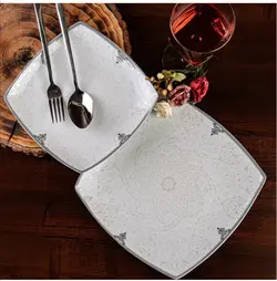 سرویس چینی پردیس طرح پرنس نقره ای کف گل 6نفره 30پارچه