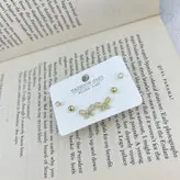 گوشواره زنانه مدل پروانه کد E5191 مجموعه 3 عددی