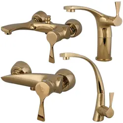 ست شیرآلات طلایی مدل مدیا-کرومات