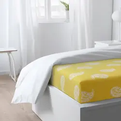 ملحفه تخت و 2 عدد روبالشی زرد ایکیا مدل AROMATISK