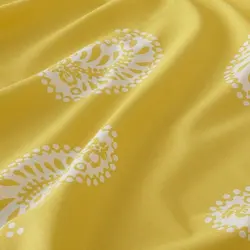 ملحفه تخت و 2 عدد روبالشی زرد ایکیا مدل AROMATISK