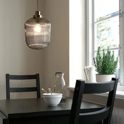 لوستر شیشه شفاف برنجی/خاکستری ایکیا مدل SOLKLINT