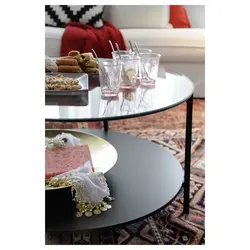 میز قهوه خوری مشکی قهوه ای ایکیا مدل VITTSJÖ