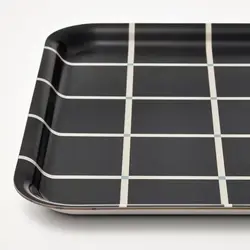 سینی طرح چک سیاه ایکیا سایز 33x33 مدل RÖDKNOT