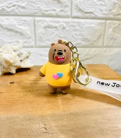 جاکلیدی سیلیکونی طرح خرس کله فندقی-قهوه ای