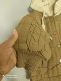 کاپشن گلدوزی شده با کلاه بافت
