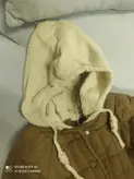 کاپشن گلدوزی شده با کلاه بافت