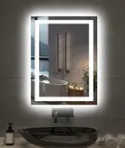 آینه بک لایت و رینگ لایت مستطیل 60 *80 روشویی سرویس بهداشتی و اینه کنسول