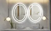 آینه بک لایت و رینگ لایت بیضی 60 * 80 سانتیمتر روشویی سرویس بهداشتی و آینه حمام و اینه کنسول