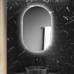 آینه تاچ(لمسی) و ضدبخار بک لایت دو کله گرد 60 * 80 ( بیضی - کپسولی) مناسب سرویس روشویی و اینه کنسول