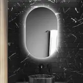 آینه تاچ(لمسی) و ضدبخار بک لایت دو کله گرد 60 * 80 ( بیضی - کپسولی) مناسب سرویس روشویی و اینه کنسول